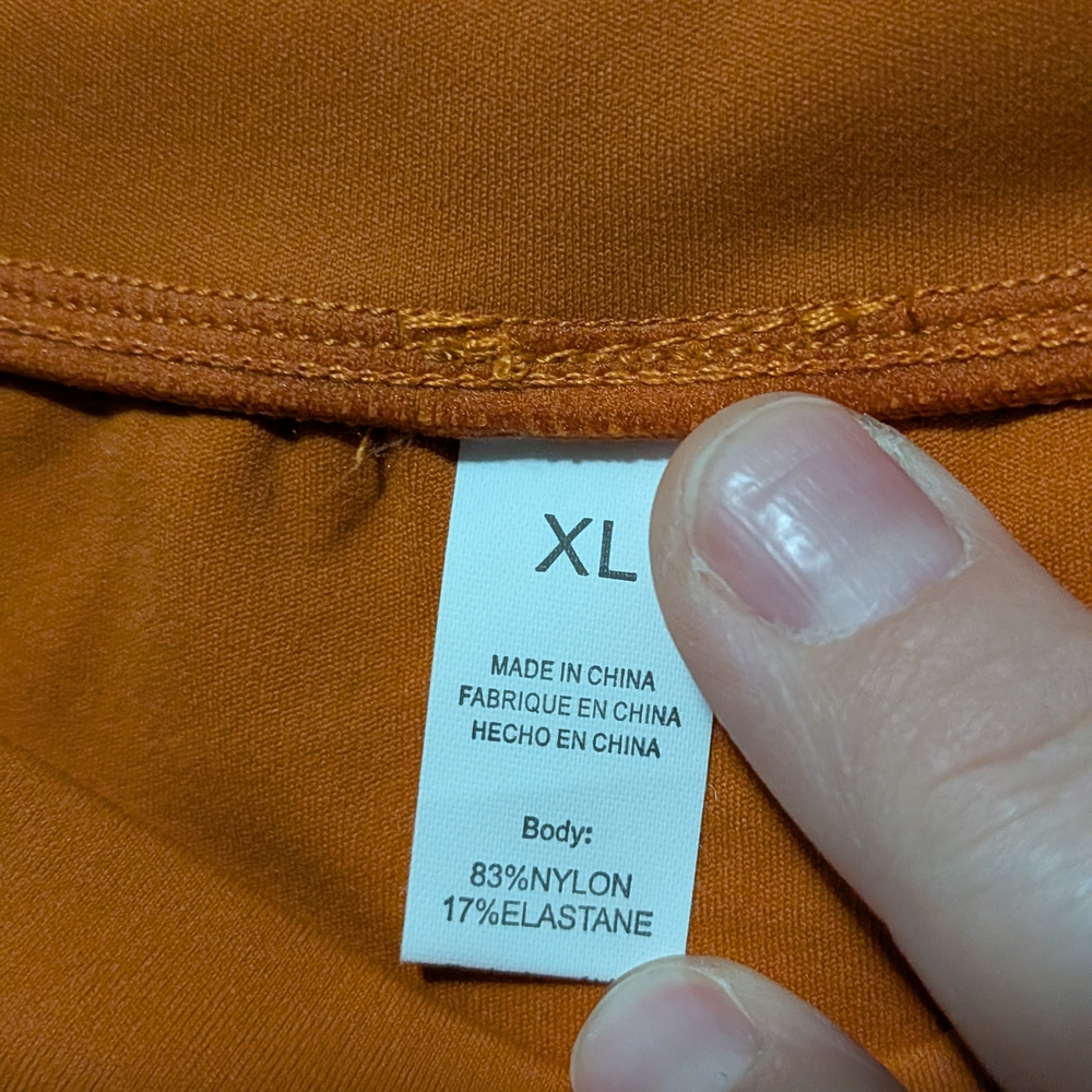 Compression Style Crewneck Women's Top - Orange - Picture 2 of 3